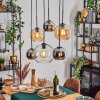 Koyoto Lampadario a sospensione, Lampada a sfera, Lampada a sospensione Ambrato, Cromo, Chiaro, Grigio fumo, 6-Luci