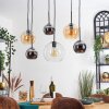 Koyoto Lampadario a sospensione, Lampada a sfera, Lampada a sospensione Ambrato, Cromo, Chiaro, Grigio fumo, 6-Luci