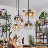 Koyoto Lampadario a sospensione, Lampada a sfera, Lampada a sospensione Ambrato, Chiaro, Grigio fumo, 6-Luci