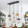 Koyoto Lampadario a sospensione, Lampada a sfera, Lampada a sospensione Ambrato, Chiaro, Grigio fumo, 6-Luci
