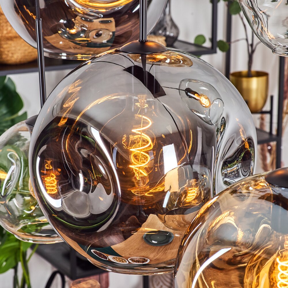 Ripoll Lampadario a sospensione, Lampada a sfera, Lampada a sospensione Ambrato, Chiaro, Grigio fumo, 6-Luci