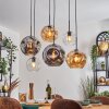 Ripoll Lampadario a sospensione, Lampada a sfera, Lampada a sospensione Ambrato, Chiaro, Grigio fumo, 6-Luci