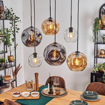 Ripoll Lampadario a sospensione, Lampada a sfera, Lampada a sospensione Ambrato, Chiaro, Grigio fumo, 6-Luci