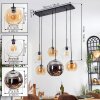 Koyoto Lampadario a sospensione, Lampada a sfera, Lampada a sospensione Ambrato, Cromo, Chiaro, Grigio fumo, 6-Luci