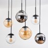 Gastor Lampadario a sospensione, Lampada a sfera, Lampada a sospensione Ambrato, Cromo, Chiaro, Grigio fumo, 6-Luci
