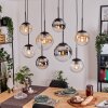 Gastor Lampadario a sospensione, Lampada a sfera, Lampada a sospensione Ambrato, Cromo, Chiaro, Grigio fumo, 8-Luci