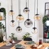 Gastor Lampadario a sospensione, Lampada a sfera, Lampada a sospensione Ambrato, Chiaro, Grigio fumo, 8-Luci