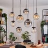Gastor Lampadario a sospensione, Lampada a sfera, Lampada a sospensione Ambrato, Chiaro, Grigio fumo, 8-Luci