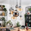 Gastor Lampadario a sospensione, Lampada a sfera, Lampada a sospensione Ambrato, Cromo, Chiaro, Grigio fumo, 8-Luci