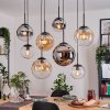 Gastor Lampadario a sospensione, Lampada a sfera, Lampada a sospensione Ambrato, Cromo, Chiaro, Grigio fumo, 8-Luci