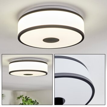Elran Plafoniera LED Nero, Bianco, 1-Luce