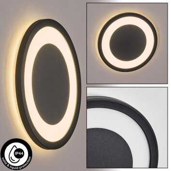 Gelan Applique LED Nero, Bianco, 1-Luce