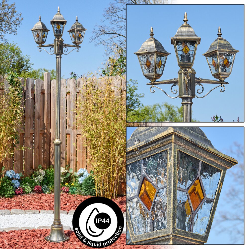 Naofe Lampione multibraccia, Illuminazione viale Marrone, Oro, 3-Luci main product photo