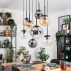 Gastor Lampadario a sospensione, Lampada a sfera, Lampada a sospensione Ambrato, Cromo, Chiaro, Grigio fumo, 8-Luci