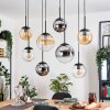 Gastor Lampadario a sospensione, Lampada a sfera, Lampada a sospensione Ambrato, Cromo, Chiaro, Grigio fumo, 8-Luci