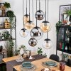 Gastor Lampadario a sospensione, Lampada a sfera, Lampada a sospensione Ambrato, Cromo, Chiaro, Grigio fumo, 8-Luci
