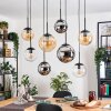 Gastor Lampadario a sospensione, Lampada a sfera, Lampada a sospensione Ambrato, Cromo, Chiaro, Grigio fumo, 8-Luci