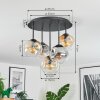 Ripoll Plafoniera, Lampada a sfera Ambrato, Chiaro, Grigio fumo, 5-Luci