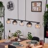 Koyoto Lampadario a sospensione, Lampada a sfera, Lampada a sospensione Ambrato, Chiaro, Grigio fumo, 5-Luci