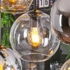 Koyoto Lampadario a sospensione, Lampada a sfera, Lampada a sospensione Ambrato, Cromo, Chiaro, Grigio fumo, 8-Luci
