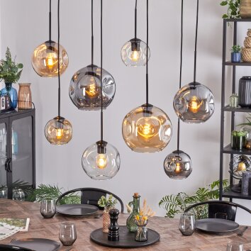 Ripoll Lampadario a sospensione, Lampada a sfera, Lampada a sospensione Ambrato, Chiaro, Grigio fumo, 8-Luci