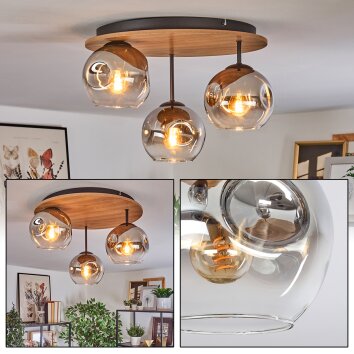 Ripoll Plafoniera, Lampada a sfera Écru, Nero, 3-Luci