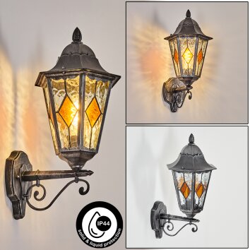 Lignac Lampada da parete per esterno, Applique Nero, Argento, 1-Luce