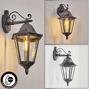Lignac Lampada da parete per esterno, Applique Nero, Argento, 1-Luce
