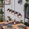 Koyoto Lampadario a sospensione, Lampada a sfera, Lampada a sospensione Chiaro, Grigio fumo, 5-Luci