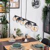 Koyoto Lampadario a sospensione, Lampada a sfera, Lampada a sospensione Ambrato, Chiaro, Grigio fumo, 5-Luci