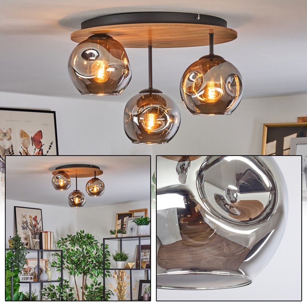Ripoll Plafoniera, Lampada a sfera Écru, Nero, 3-Luci main product photo