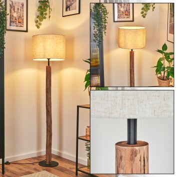 Bassagoda Lampada da terra Écru, Nero, 1-Luce