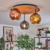 Ripoll Plafoniera, Lampada a sfera Écru, Nero, 3-Luci