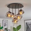 Ripoll Plafoniera, Lampada a sfera Cromo, Chiaro, Grigio fumo, 5-Luci