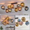 Koyoto Plafoniera, Lampada a sfera Oro, Nero, 10-Luci