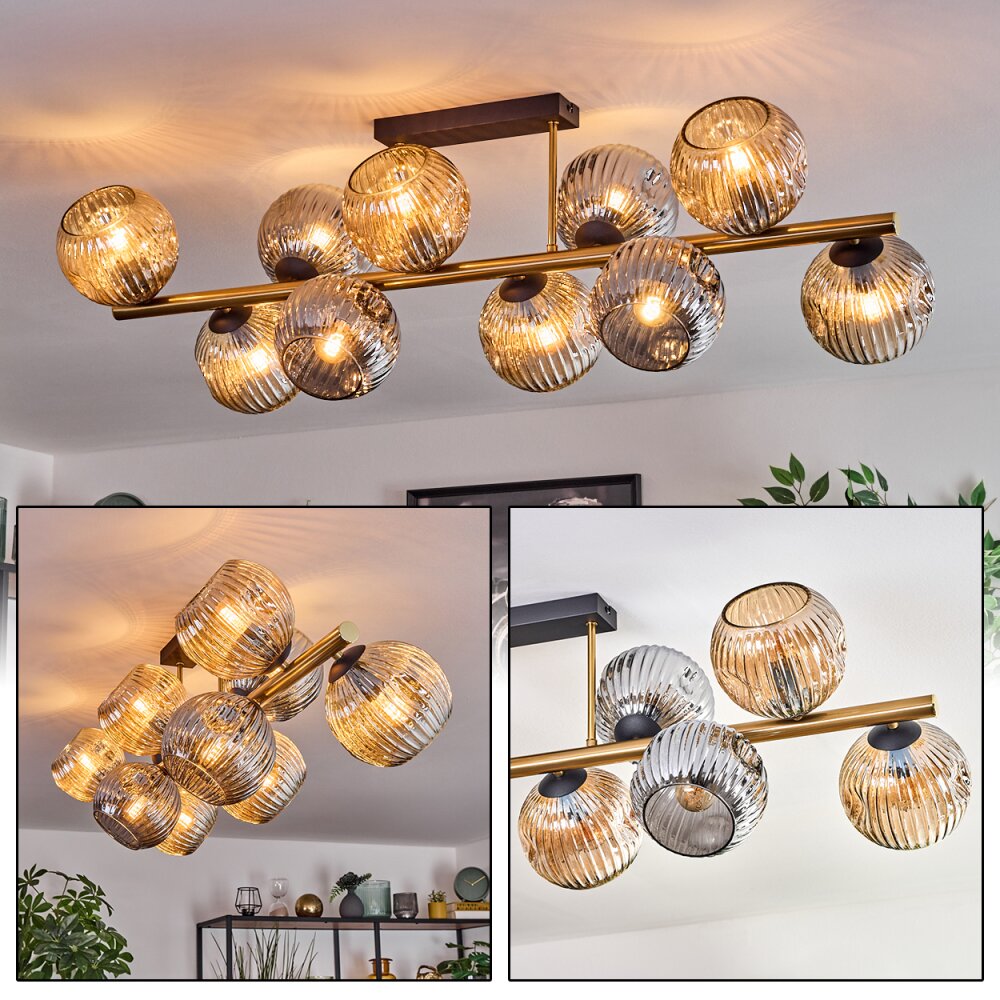 Ripoll Plafoniera, Lampada a sfera Oro, Nero, 10-Luci main product photo