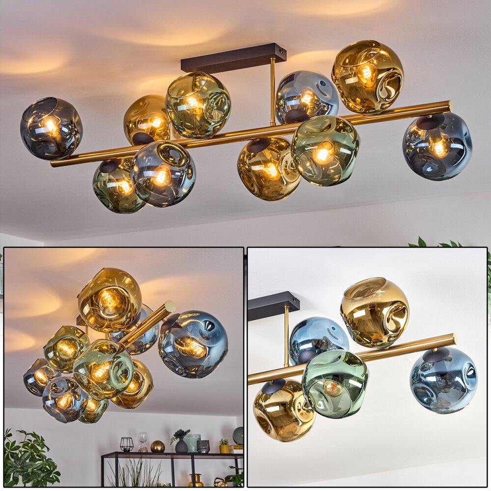 Ripoll Plafoniera, Lampada a sfera Oro, Nero, 10-Luci main product photo