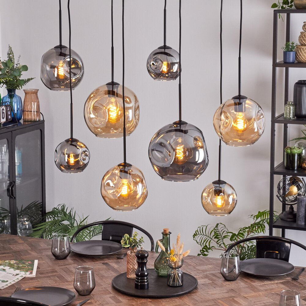 Ripoll Lampadario a sospensione, Lampada a sfera, Lampada a sospensione Ambrato, Grigio fumo, 8-Luci main product photo