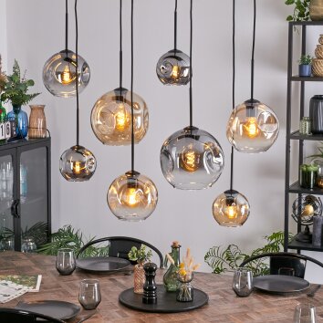 Ripoll Lampadario a sospensione, Lampada a sfera, Lampada a sospensione Ambrato, Chiaro, Grigio fumo, 8-Luci Ripoll Lampadario a sospensione, Lampada a sfera, Lampada a sospensione Ambrato, Chiaro, Grigio fumo, 8-Luci