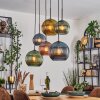Koyoto Lampadario a sospensione, Lampada a sfera, Lampada a sospensione Blu, Oro, Verde, Ramato, 6-Luci