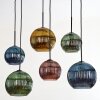 Koyoto Lampadario a sospensione, Lampada a sfera, Lampada a sospensione Blu, Oro, Verde, Ramato, 6-Luci