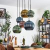 Koyoto Lampadario a sospensione, Lampada a sfera, Lampada a sospensione Blu, Oro, Verde, Ramato, 6-Luci