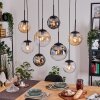 Gastor Lampadario a sospensione, Lampada a sfera, Lampada a sospensione Ambrato, Chiaro, Grigio fumo, 8-Luci