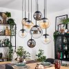 Gastor Lampadario a sospensione, Lampada a sfera, Lampada a sospensione Ambrato, Chiaro, Grigio fumo, 8-Luci