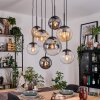 Gastor Lampadario a sospensione, Lampada a sfera, Lampada a sospensione Ambrato, Chiaro, Grigio fumo, 8-Luci