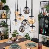 Gastor Lampadario a sospensione, Lampada a sfera, Lampada a sospensione Ambrato, Chiaro, Grigio fumo, 8-Luci