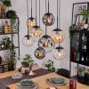 Gastor Lampadario a sospensione, Lampada a sfera, Lampada a sospensione Ambrato, Chiaro, Grigio fumo, 8-Luci