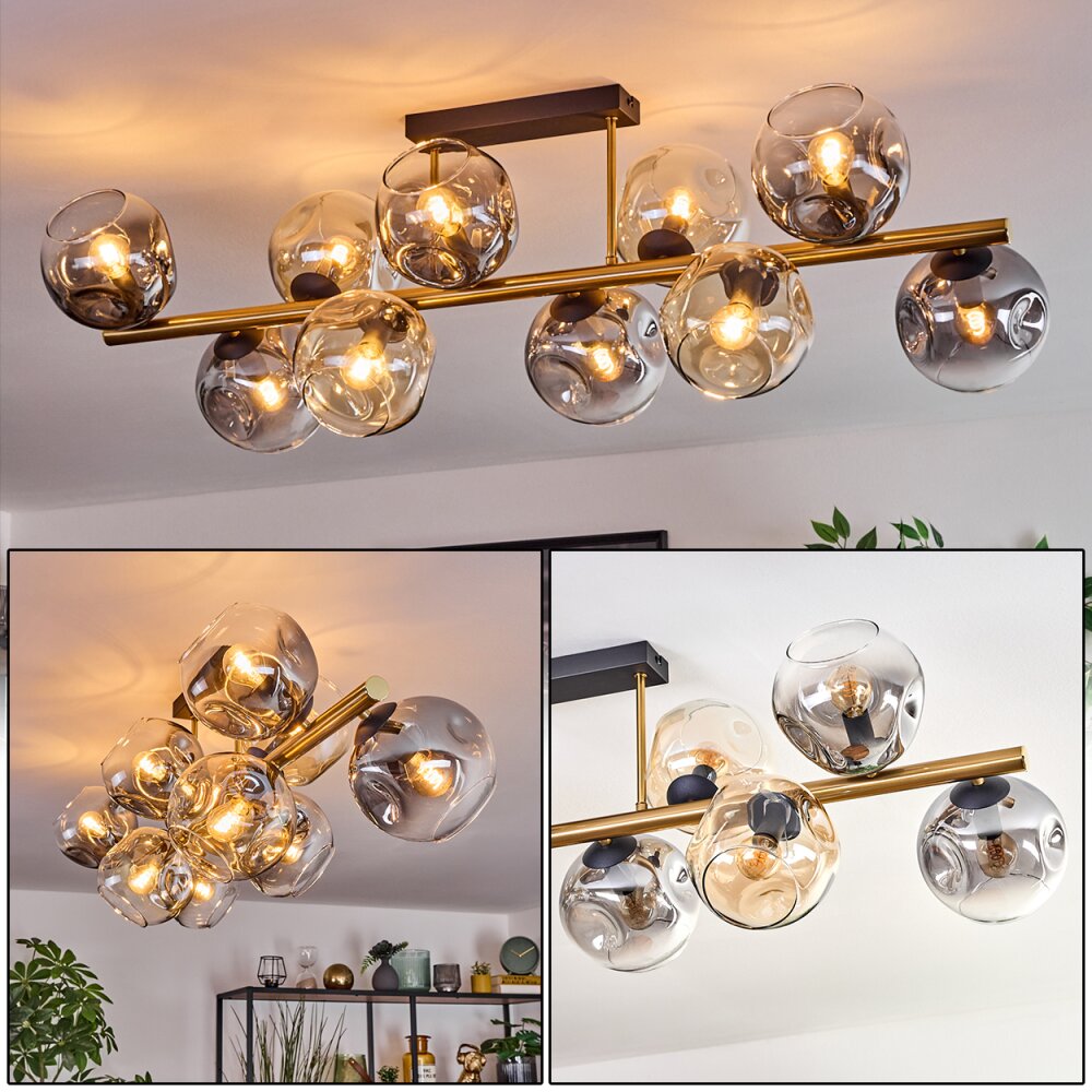 Ripoll Plafoniera, Lampada a sfera Oro, Nero, 10-Luci main product photo