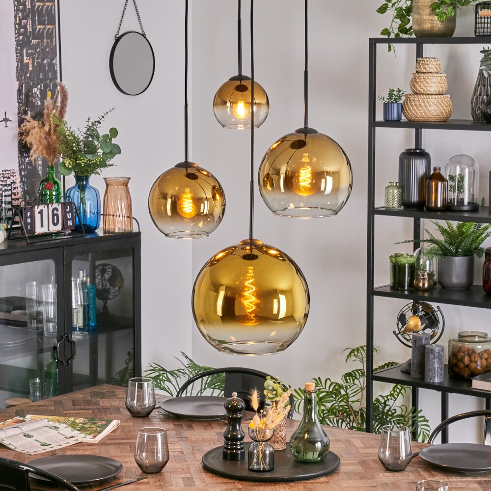 Koyoto Lampadario a sospensione, Lampada a sfera, Lampada a sospensione 35 cm Oro, Chiaro, 4-Luci main product photo