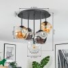 Ripoll Plafoniera, Lampada a sfera Ambrato, Chiaro, Grigio fumo, 5-Luci
